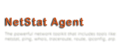 NetStat Agent - The powerful network toolkit that includes tools like: netstat, ping, whois, traceroute, route, ipconfig, arp.